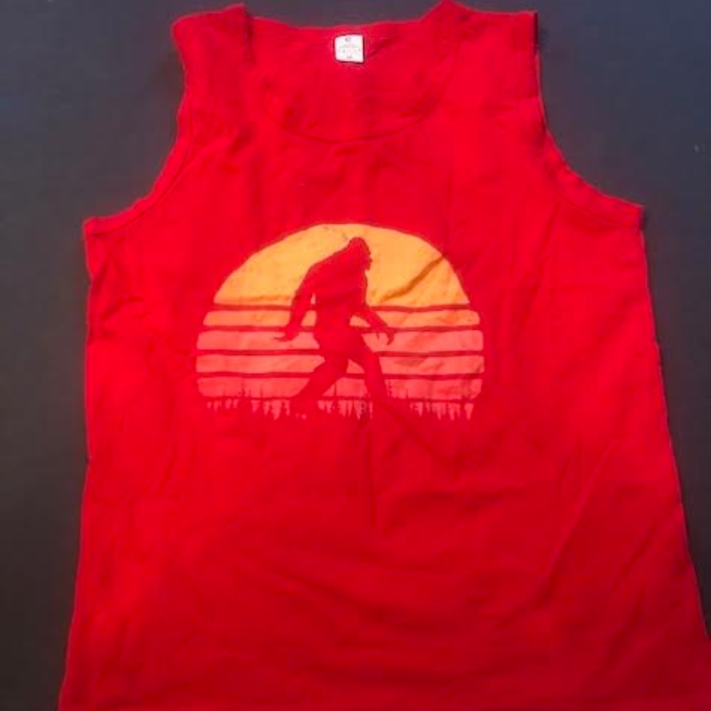 sasquatch at sunset tank vintage retro 70's 80s